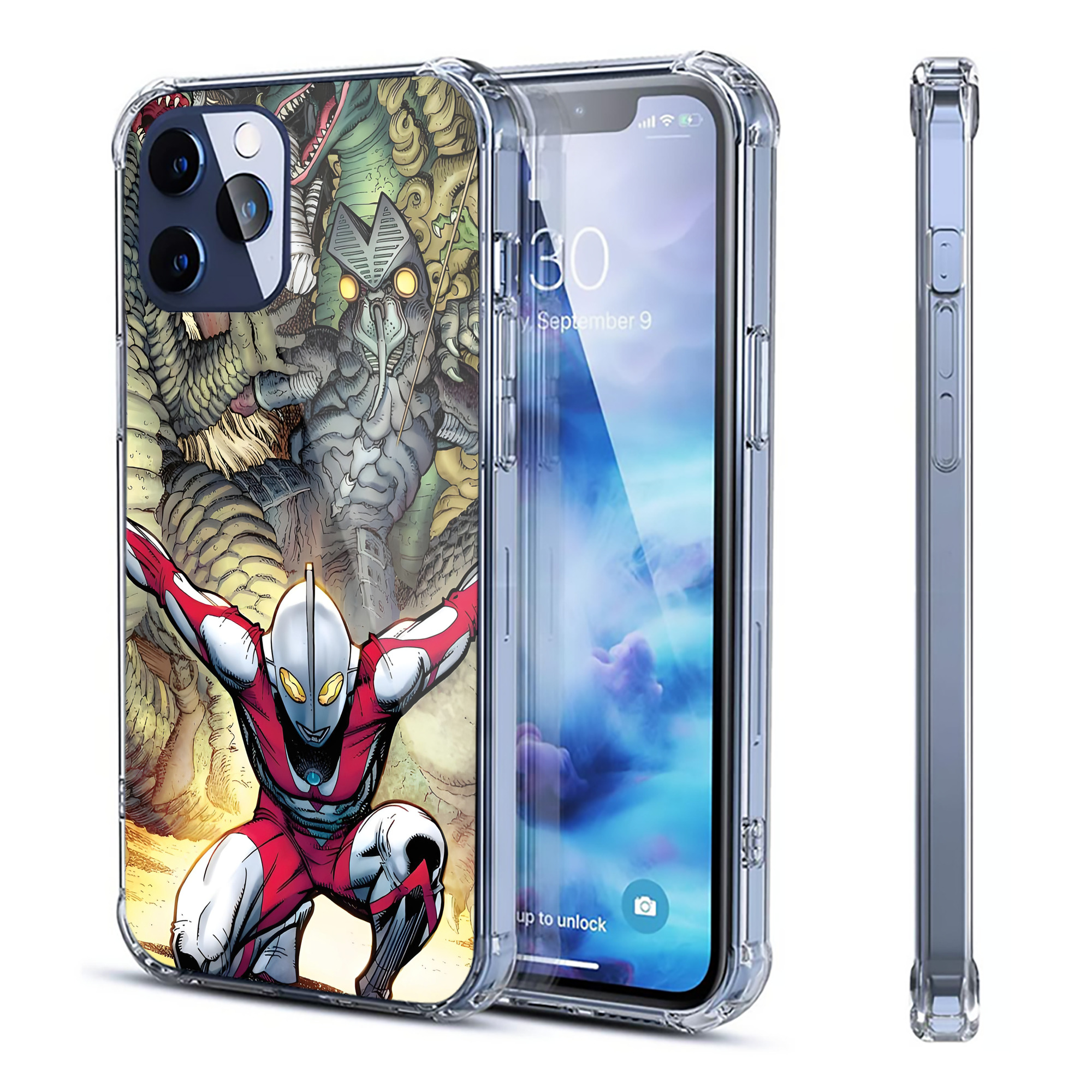 （画像用） ウルトラマン Ultraman 【iPhone 12シリーズ対応】透明スマホケース（クリアソフトケース）